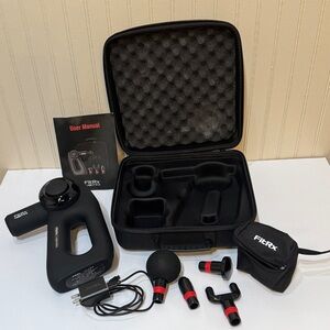FitRx Pro Precision Multi-Angle Massage Gun Model 7610 + 4 Heads & USB Cable